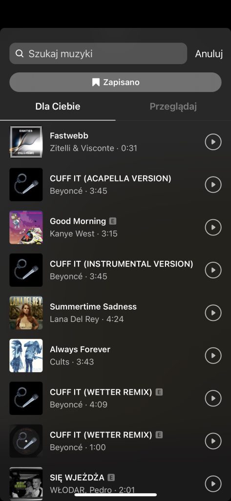 jak dodać muzykę do relacji na insta